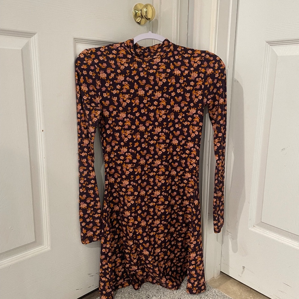 Orange floral dress